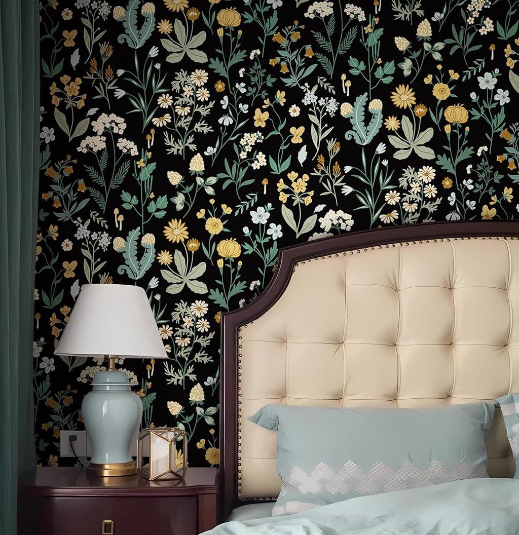 Dark Wild Floral Peel and Stick Wallpaper T532