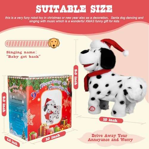 Shaking Santa Dog Toy, Singing Plush Puppy, Animated Christmas Plush A549984