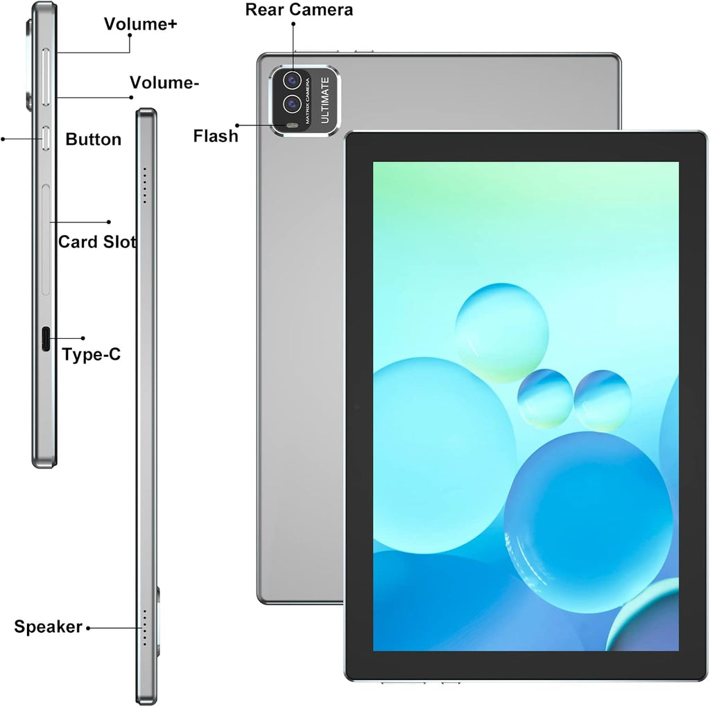 10.1 Inch Android Tablet with Keyboard, Mouse, Stylus, 2GB RAM 32GB ROM D144