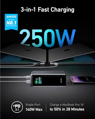 27,650mAh Power Bank 250W with 100W Charging Base, 3-Port Portable Charger F4028