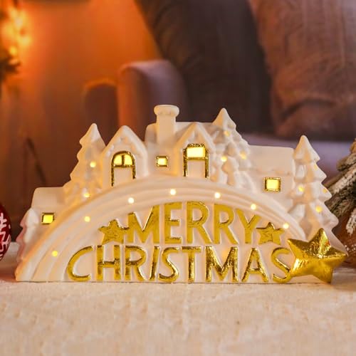 Christmas Ceramic Post Office Decoration with Lights G540