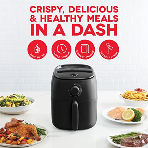 Electric Air Fryer Oven, 2.6 Qt., Grey, Compact, Auto Shut Off, 1000-Watt O64979