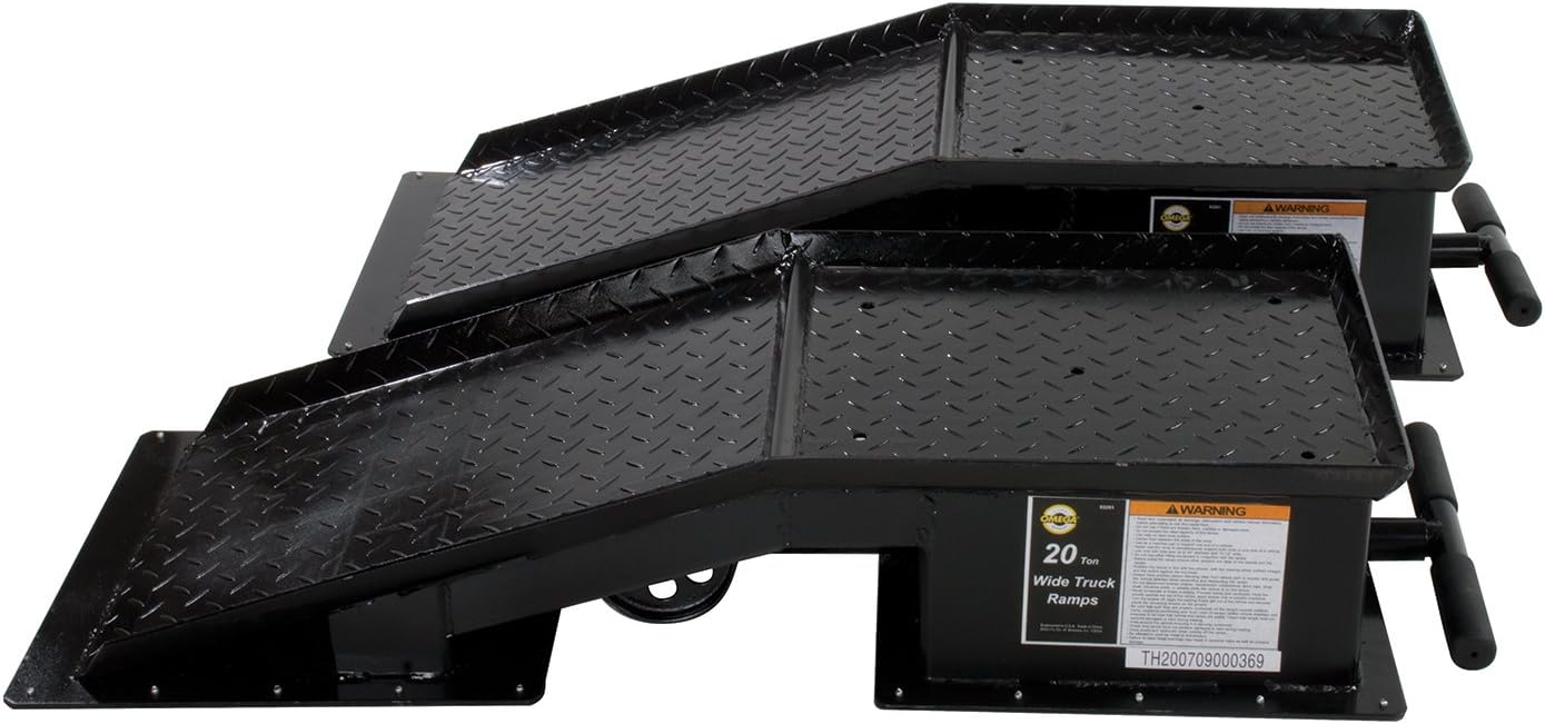 Omega 93201 Black Wide Truck Ramp - 20 Ton Capacity