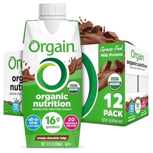 Organic Nutritional Protein Shake, Creamy Chocolate Fudge, 16g Whey Protein, 11 Fl Oz (12 Pack) A132724