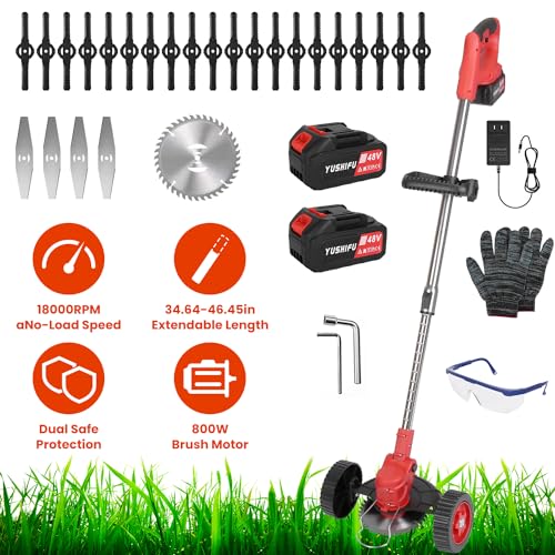 Cordless Grass Trimmer with Wheels, 3-in-1 Lawn Edger S8071