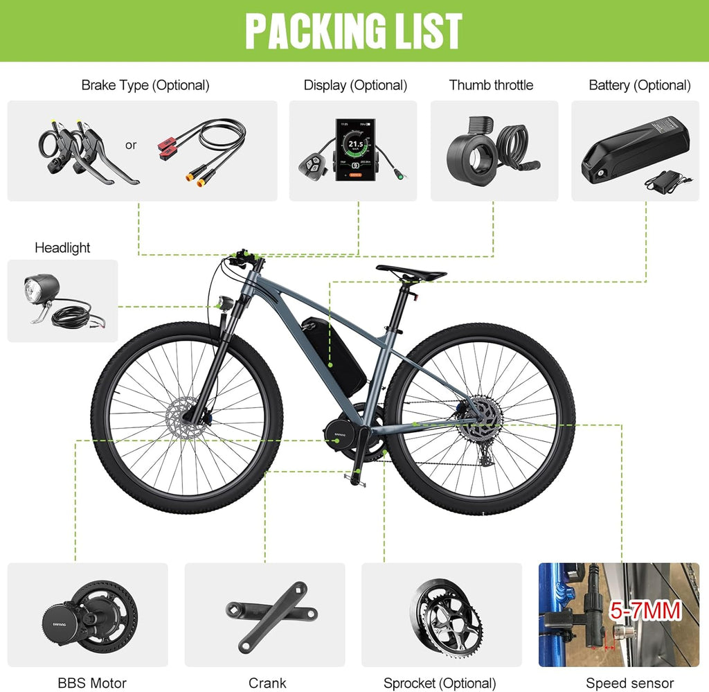 48V 750W E-Bike Conversion Motor Kit with Display Y3598