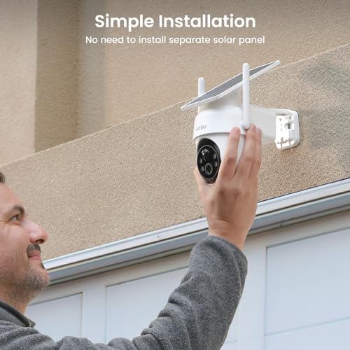 Wireless Outdoor Security Cameras, 4-Cam Kit, Solar Powered, 360° Pan & Tilt, 2K Color Night Vision M4408
