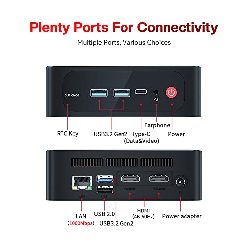 Mini PC with AMD Ryzen 7 5800H, 16GB RAM, 1TB SSD, Triple Display F85299