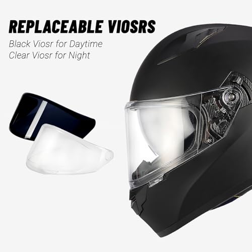 Full Face Motorcycle Helmet with Visor, Lightweight for Adults J585029