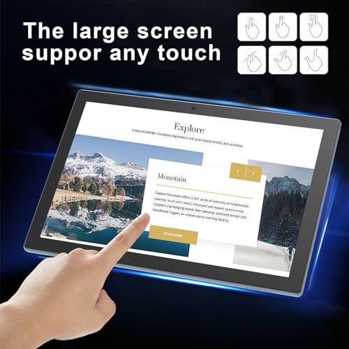 Tablet 10 inch Android 14 with Keyboard Case, Mouse, Stylus, 8GB+64GB, 1280*800 HD Touch Screen, 8MP Dual Camera, Wi-Fi Bluetooth, Blue B613