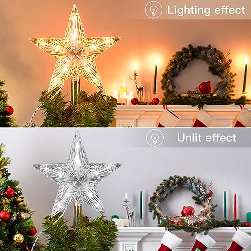 Christmas Tree Star Topper Lighted 3D Plug In Indoor Holiday Decor N7897