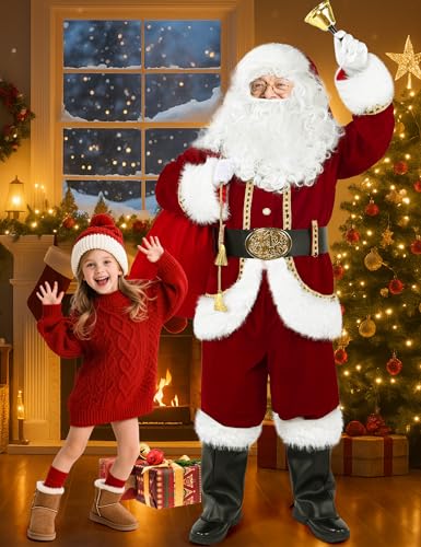 Men's Deluxe Red Santa Claus Costume Set C173106