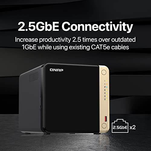 4 Bay Desktop NAS with Intel Celeron Quad-core Processor and Dual 2.5GbE S510