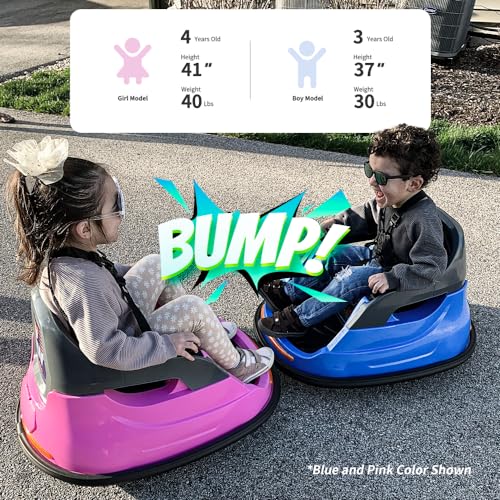 Kids Bumper Car with Remote Control, 3 Speeds - Blue U740787
