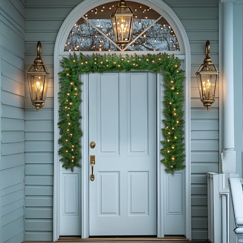 Pre-lit Christmas Garland with Lights for Indoor Outdoor Decor Y385715
