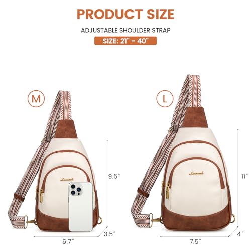 Sling Bag for Women, Leather Crossbody Bag with Detachable Strap X139