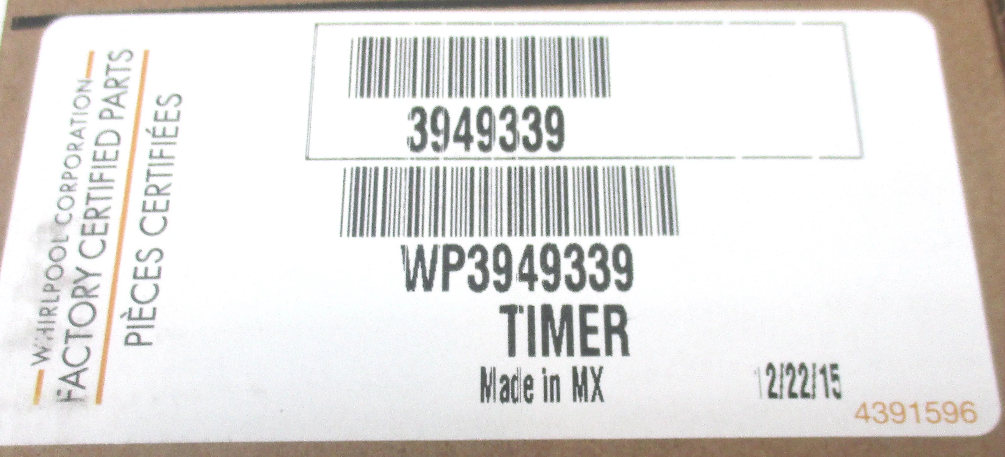 Whirlpool Timer Replacement 3949339 H64412