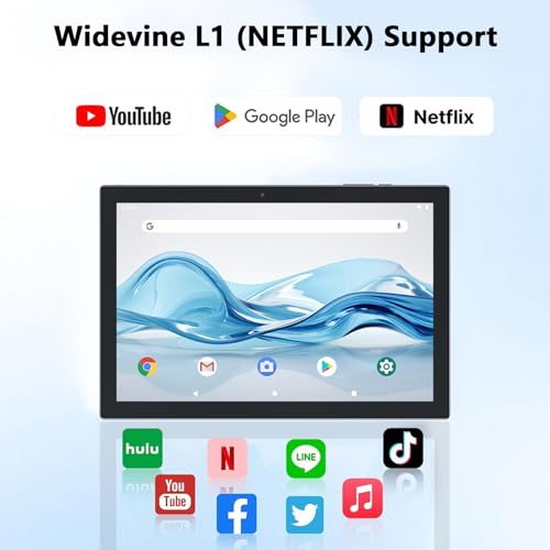 Tablet 10 Inch, 18GB RAM 128GB ROM, 2 in 1 with Keyboard Mouse Stylus G64709