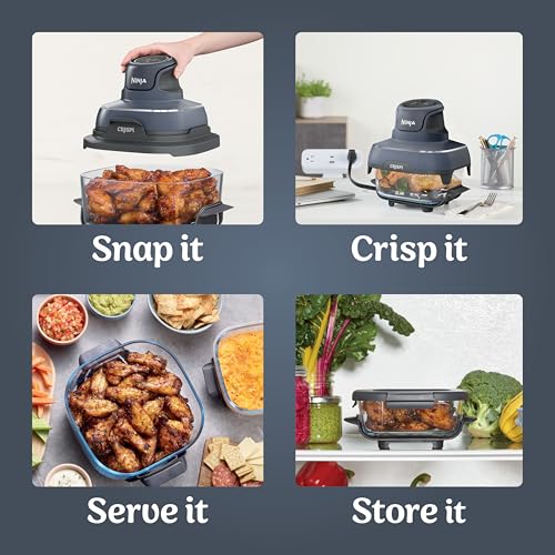 Air Fryer with Glass Containers, 4 QT & 6 Cup, Dishwasher Safe Z1664