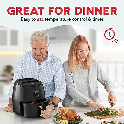 Electric Air Fryer Oven, 2.6 Qt., Grey, Compact, Auto Shut Off, 1000-Watt O64979