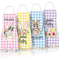 4Pcs Christmas Aprons Pink Xmas Tree Santa Deer Buffalo Plaid Adjustable Kitchen Cooking O6302