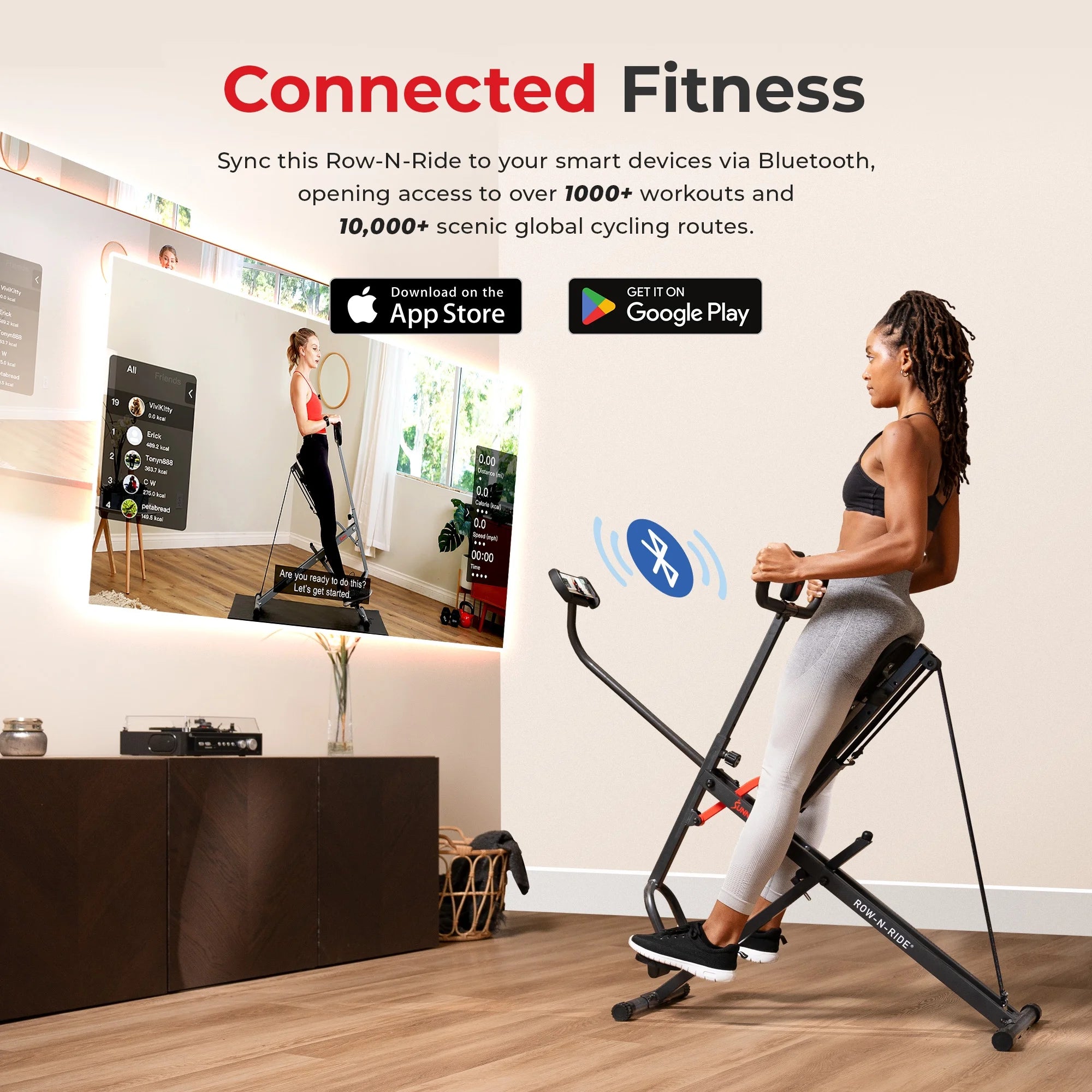 Smart Upright Row-N-Ride Exerciser with Adjustable Resistance U2763