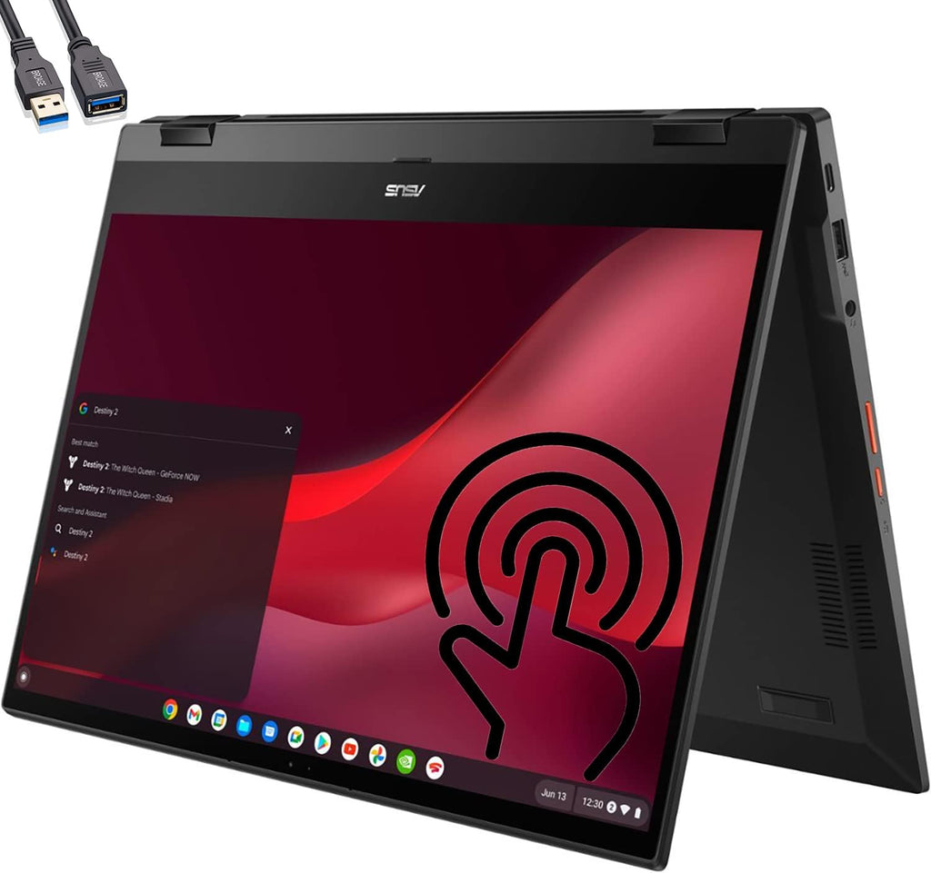 ASUS Cloud Gaming Chromebook Vibe CX55 Flip 15.6'' Touchscreen 144Hz FHD 2in1 Laptop, Intel Quad-Core i5-1135G7 (Beat i7-1065G7), 8GB LPDDR4X RAM, 256GB PCIe SSD, WiFi6, Bluetooth 5, Grey, Chrome OS
