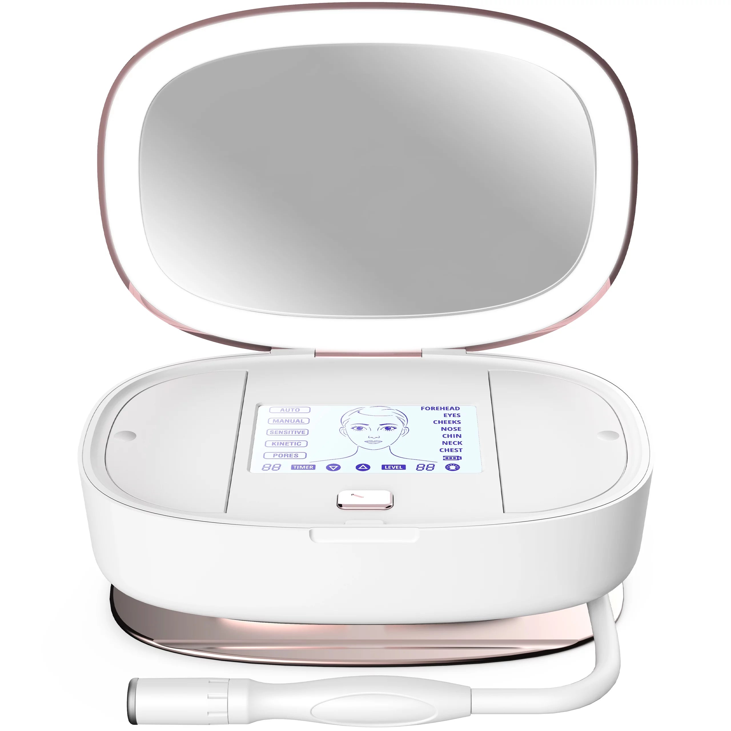 Trophy Skin UltradermMD - 3 in 1 Home Spa Microdermabrasion - Deep Skin Exfoliator Machine with Real Diamond and Pore Extractor Tips - Rejuvenate Face Skin and Even Out Skin Tone - White