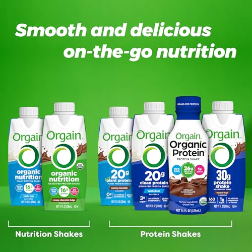Organic Nutritional Protein Shake, Creamy Chocolate Fudge, 16g Whey Protein, 11 Fl Oz (12 Pack) A132724