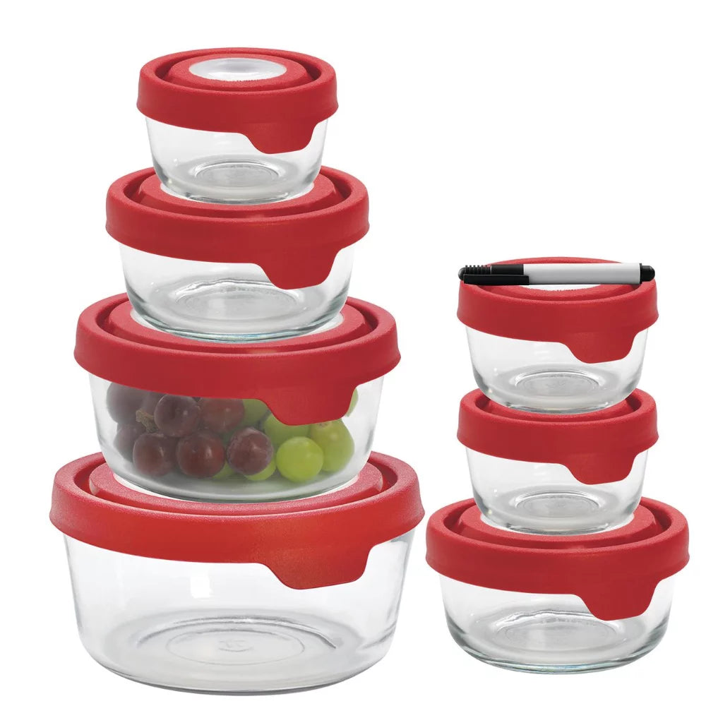 Clear Glass Food Storage Containers 15-Piece Set M1102
