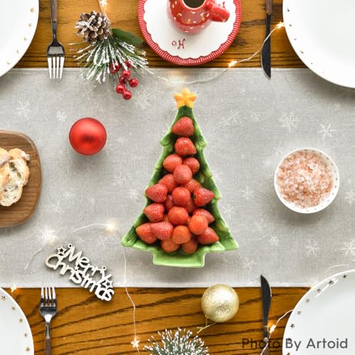 Snowman Christmas Birds Trees Table Runner, Winter Holiday Kitchen Dining Decoration, 13 x 72 Inch B443657