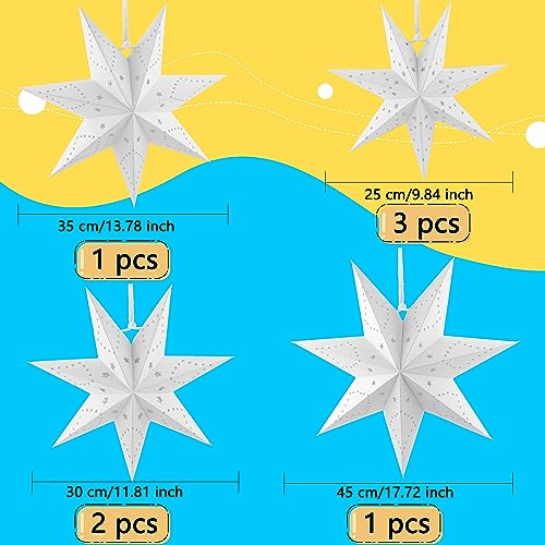 7 Pack 3D Paper Star Lanterns for Christmas Party Home Decor K723333