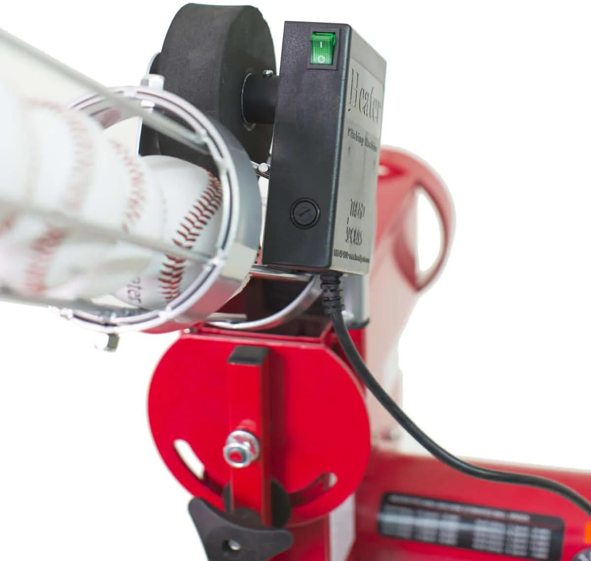Breaking Ball Baseball Pitching Machine with Auto Ball Feeder and Batting Cage A58135