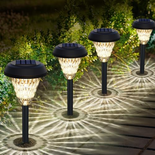 6 Pack Solar Pathway Lights Outdoor Christmas Decorations, Waterproof Candy Cane for Yard Walkway Garden Q12961