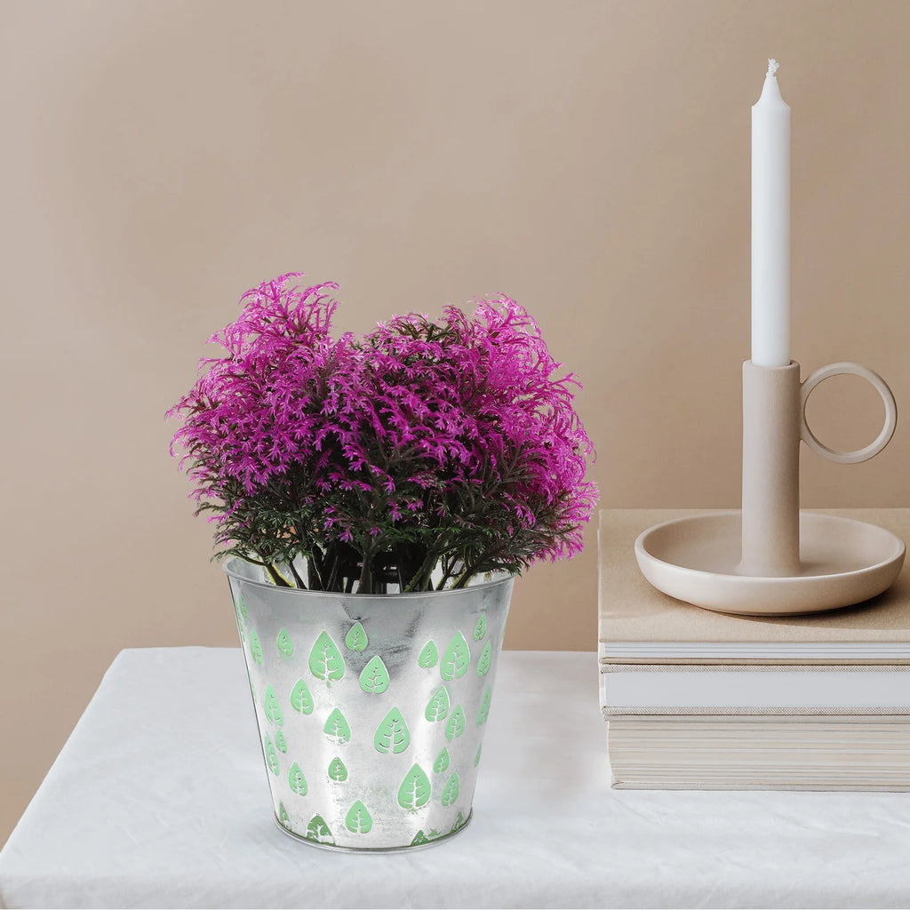 Tall Plant Stand Flower Preservation Container Light Green J4469