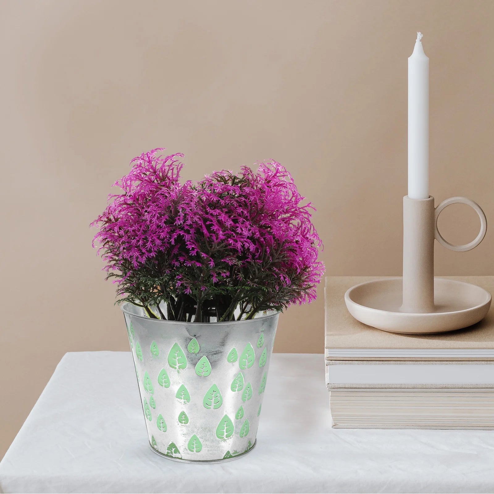 Tall Plant Stand Flower Preservation Container Light Green J4469