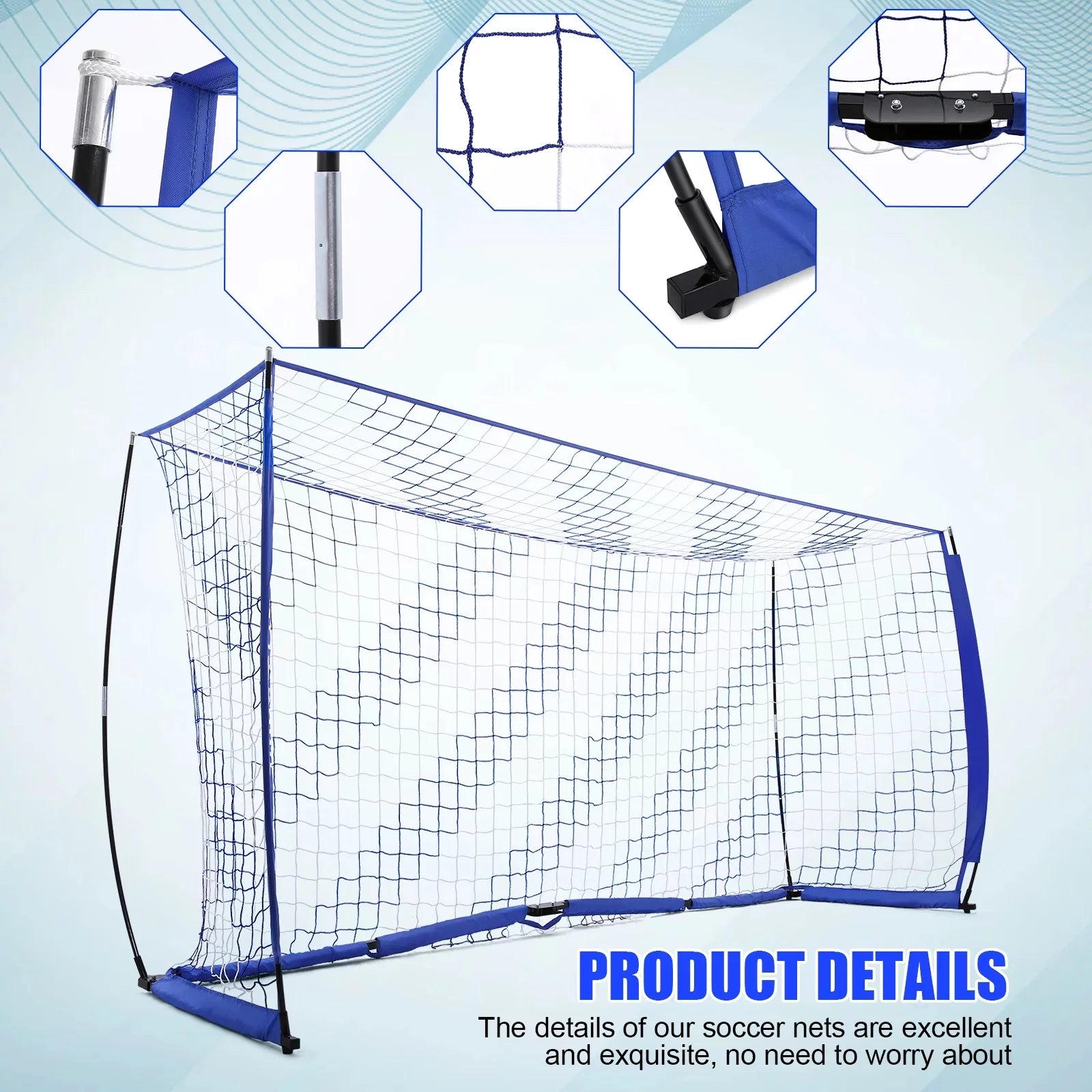 Portable Soccer Goal 12 x 6 ft for Backyard Training W2686