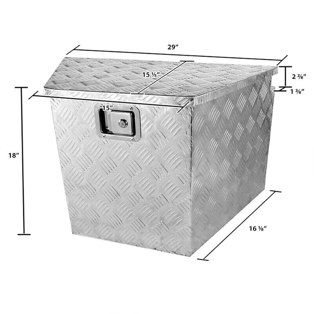 Aluminum Trailer Tongue Tool Box Diamond Tread with Lock & Keys V9757