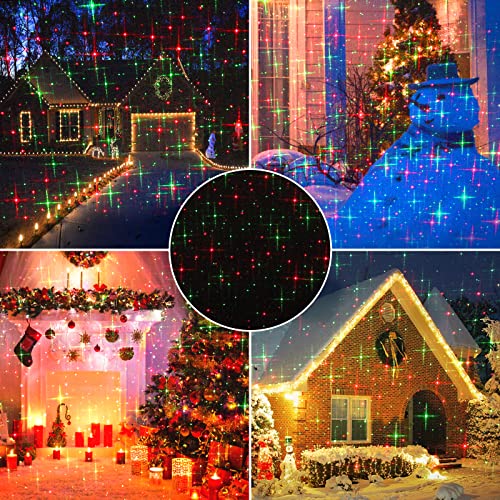 Christmas Projector Lights Outdoor Red Green Starry Waterproof Q405