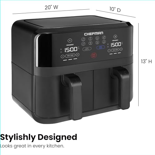 6 Quart Dual Basket Air Fryer with Digital Touchscreen P315