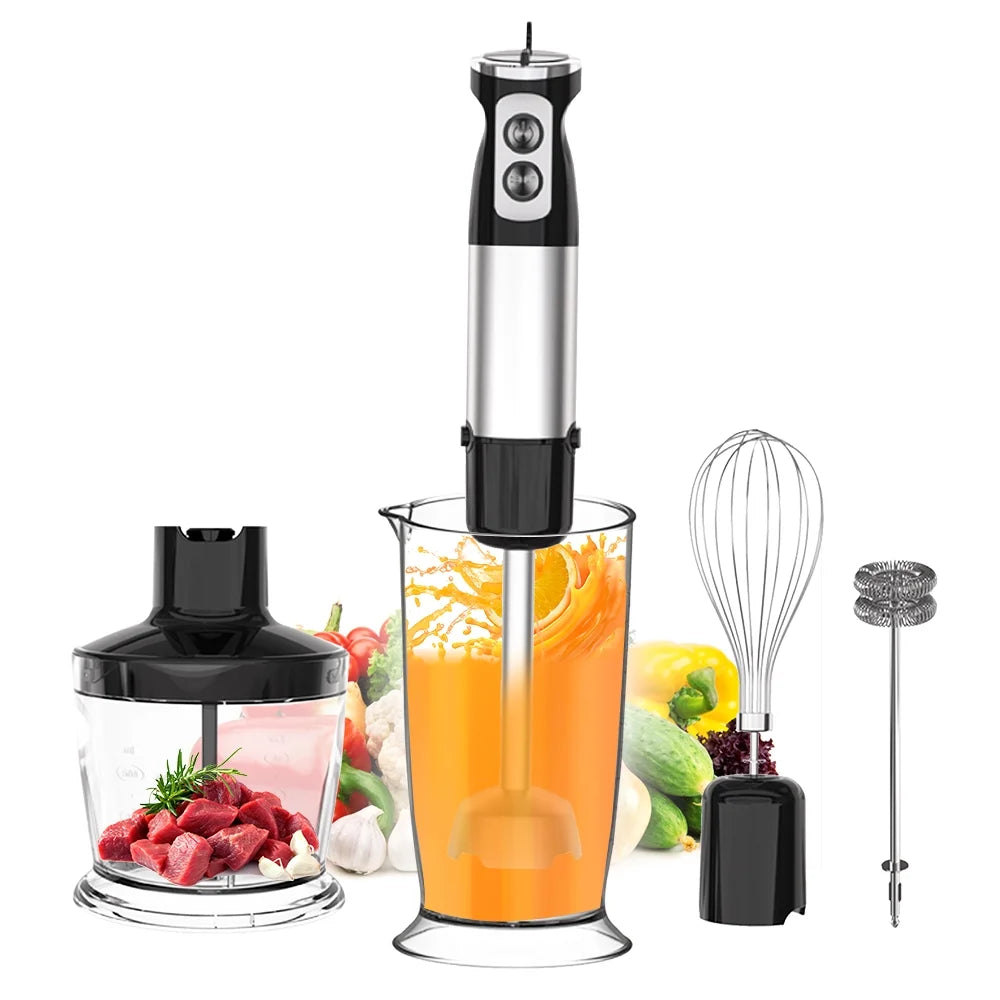 500W Handheld Blender with Whisk, Grinding Cup and Juicer Q1170