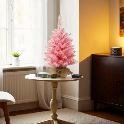 2ft Pre Lit Artificial Mini Christmas Tree with 50 LED Warm Lights F389906