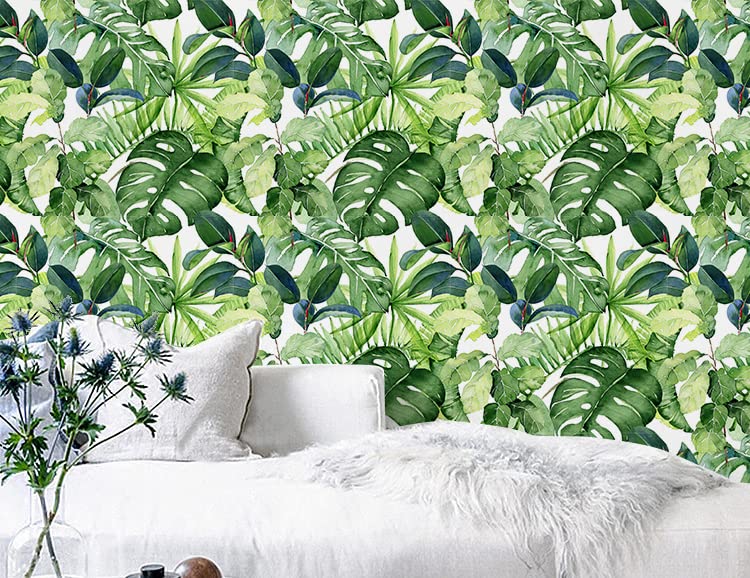 Tropical Palm Leaves Peel and Stick Wallpaper Removable U467702