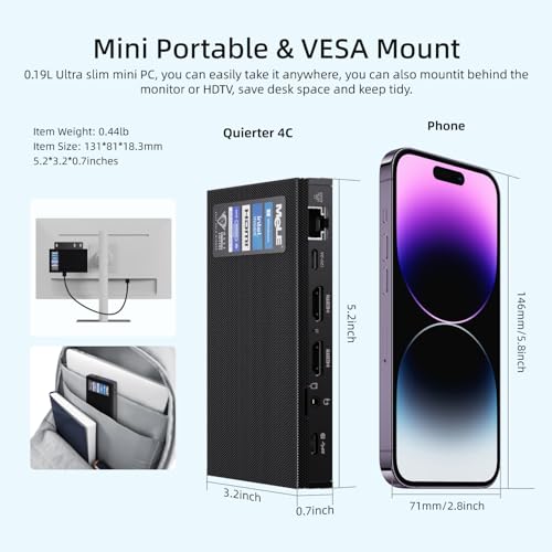 Fanless Mini PC 16GB RAM 512GB ROM Windows 11 Pro L960611