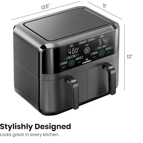 6 Quart Dual Basket Air Fryer with Digital Touchscreen P315