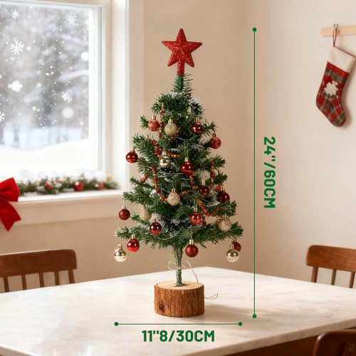 Tabletop Christmas Tree with Lights, 2FT Remote Control X35712