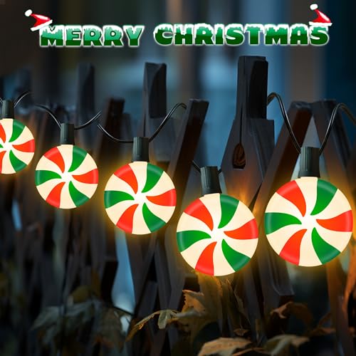 Unicorn Christmas Lollipop Pathway Lights, 10 LED Peppermint String Lights with Stakes Z721