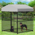 VIVIJASON 4 x 4 x 5 Ft Large Outdoor Dog Kennel, Heavy Duty Metal Frame Dog Cage with Thickened Bars, UV & Waterproof Cover, Outside Pen Playpen Dog Run House for Large to Small Dogs