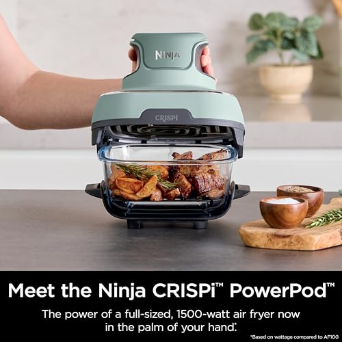 Air Fryer with Glass Containers, 4 QT & 6 Cup, Dishwasher Safe Z1664