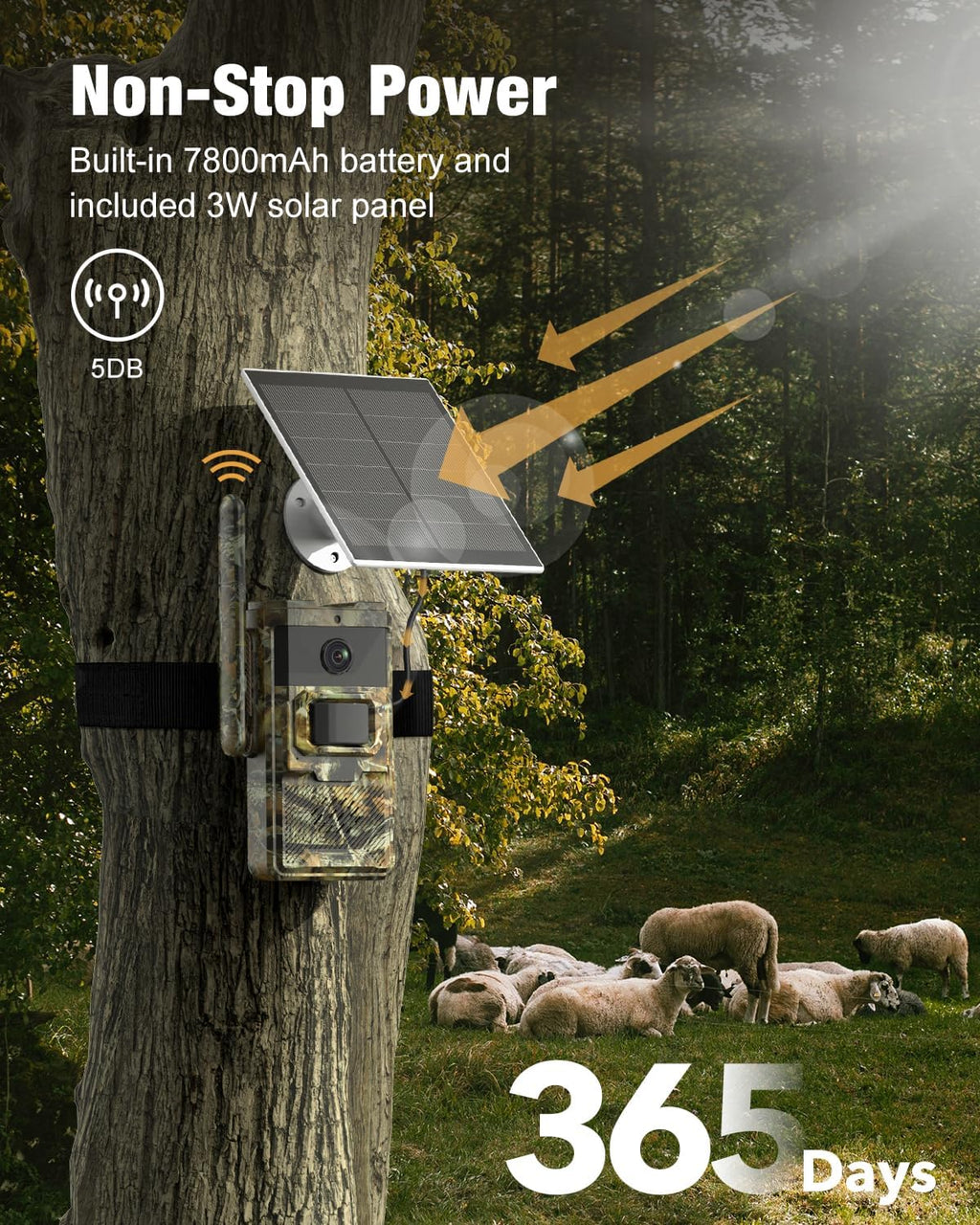 Solar Powered 4G LTE Cellular Trail Camera with App Control P344